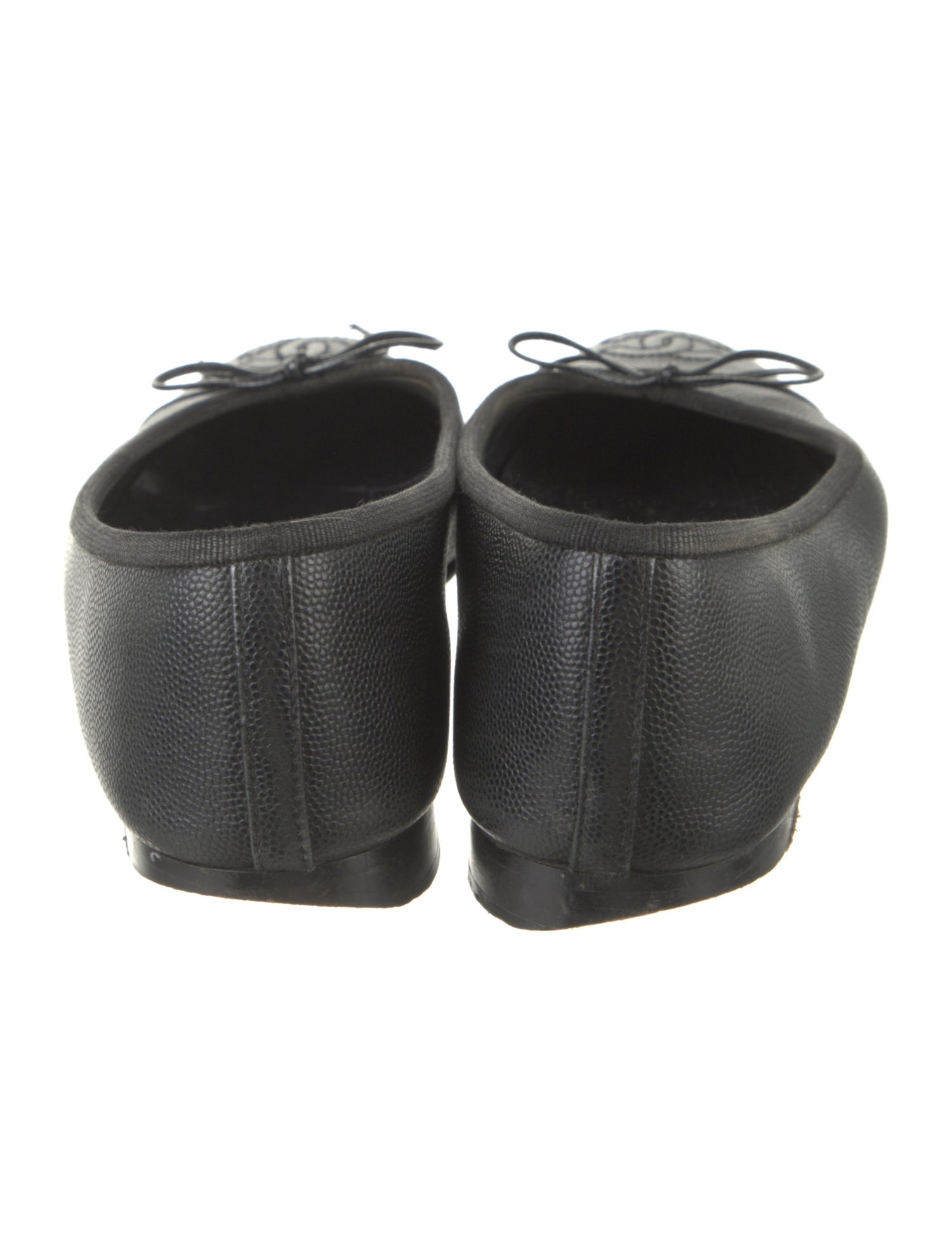 Chanel Interlocking CC Logo Leather Ballet Flats